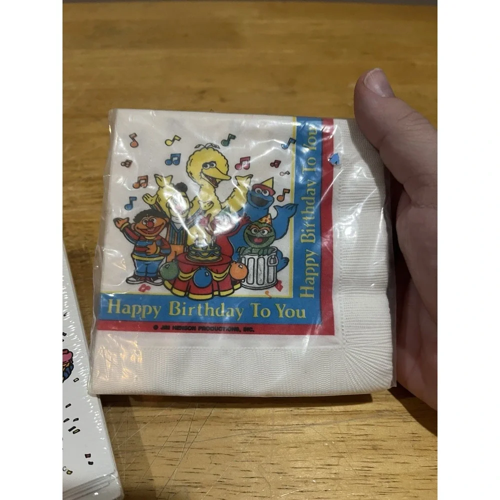 Vtg Sesame Street Birthday Party 16 Invitations Big Bird Ernie Oscar 20‎ Napkins